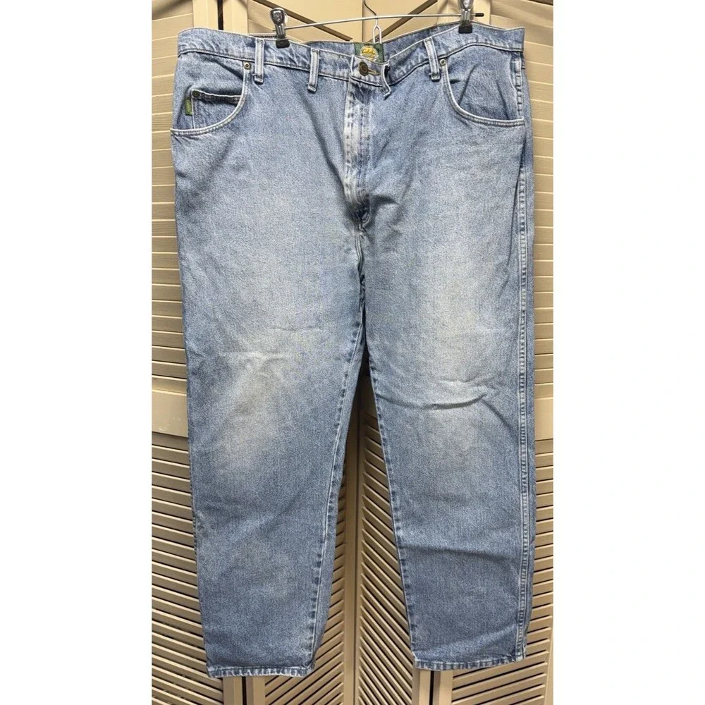 Cabela's Jeans Men's size 44x32 Straight Leg Blue Denim 100% Cotton 905099